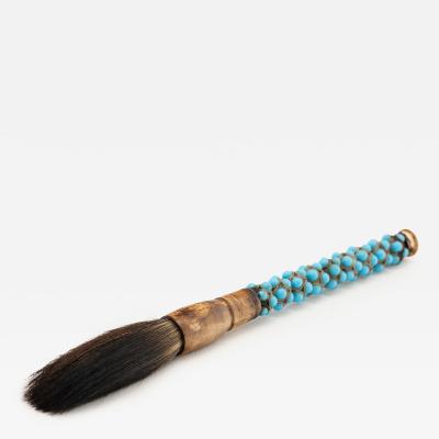 Calligraphy Brush with Blue Glass Handle