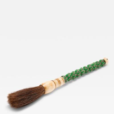 Calligraphy Brush with Green Glass Handle