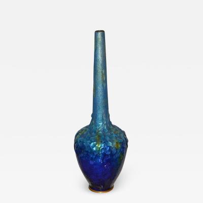 Camille Faur Blue Enameled Vase