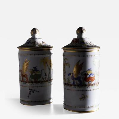 Camille Le Tallec Pair of Le Tallec Porcelain Pharmacy Jars France 1977