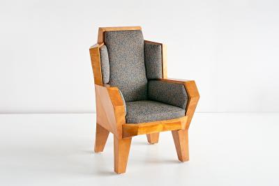 Camillo Cerri Camillo Cerri Important Cubist Armchair Designed for Haus Reinbach 1928