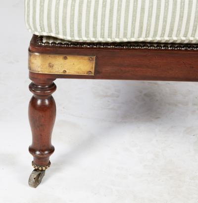 Campaign Armchair in Green Ticking