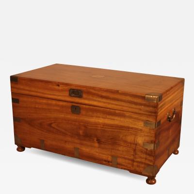 Campaign Chest In Camphor Wood From The 19th Century