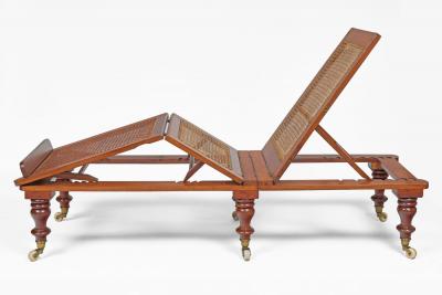 Campaign Portable Folding and Adjustable Caned Daybed