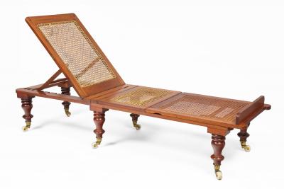 Campaign Portable Folding and Adjustable Caned Daybed