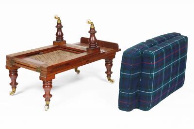 Campaign Portable Folding and Adjustable Caned Daybed