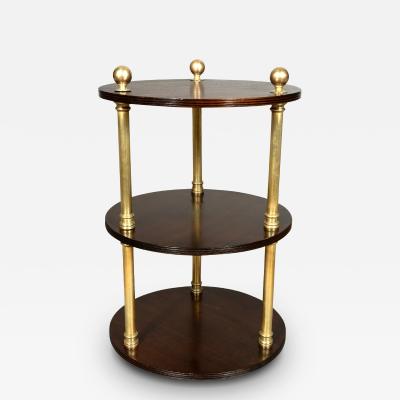 Campaign Style Mahogany And Brass Etagere