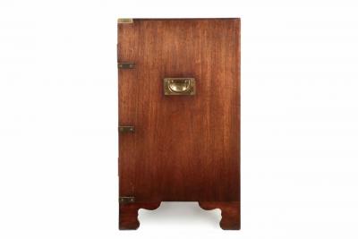 Campaign Style Mahogany and Brass Side by Side Cabinet