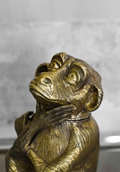 Cantilevered brass ice bucket monkey Edizioni molto