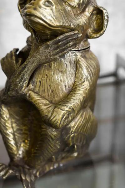 Cantilevered brass ice bucket monkey Edizioni molto