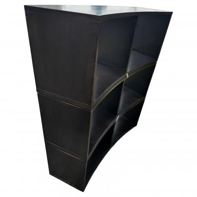 Cantoni Black Lacquered 3 piece Modular Bow Front Display Case