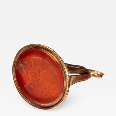 Captain Hood s gold and hardstone armorial fob seal