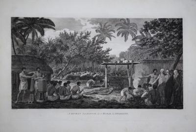 Captain James Cook A HUMAN SACRIFICE IN A MORAI IN OTAHEITE