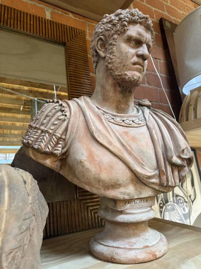 Caracalla bust in terracotta 19th Italy