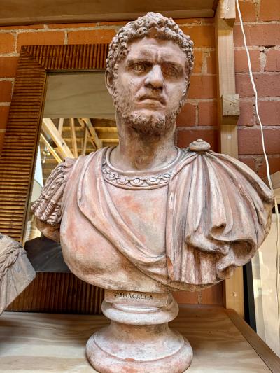 Caracalla bust in terracotta 19th Italy