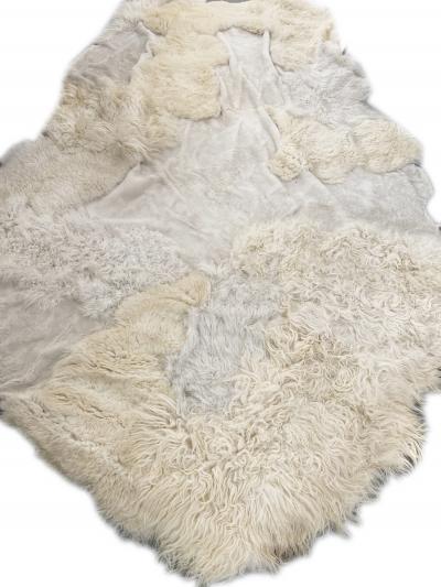 Carine Boxy Belgian Contemporary Handcrafted New York New York Sheepskin Artistic Patchwork Rug