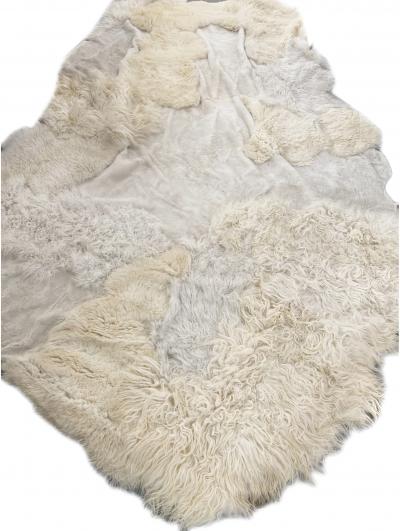 Carine Boxy Belgian Contemporary Handcrafted New York New York Sheepskin Artistic Patchwork Rug