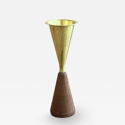 Carl Aub ck CANDLE SNUFFER IN POLISHED BRASS AND WALNUT