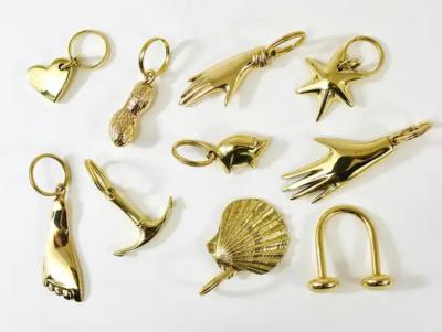 Carl Aub ck Carl Aub ck Handcrafted Midcentury Brass Anchor Figurine Key Ring Chain Holder