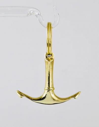 Carl Aub ck Carl Aub ck Handcrafted Midcentury Brass Anchor Figurine Key Ring Chain Holder