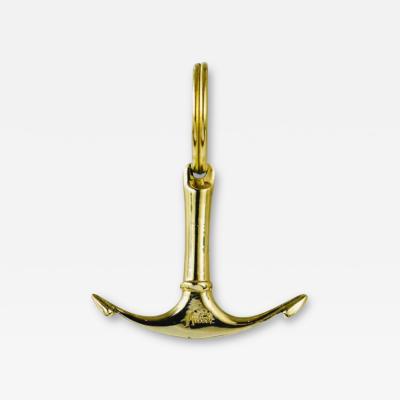 Carl Aub ck Carl Aub ck Handcrafted Midcentury Brass Anchor Figurine Key Ring Chain Holder