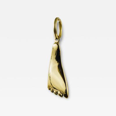 Carl Aub ck Carl Aub ck Handcrafted Midcentury Foot Brass Figurine Key Ring Chain Holder