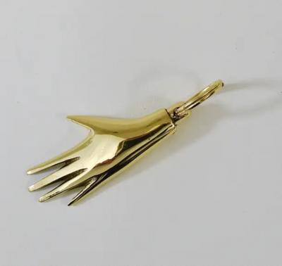 Carl Aub ck Carl Aub ck Handcrafted Midcentury Hand Brass Figurine Key Ring Chain Holder