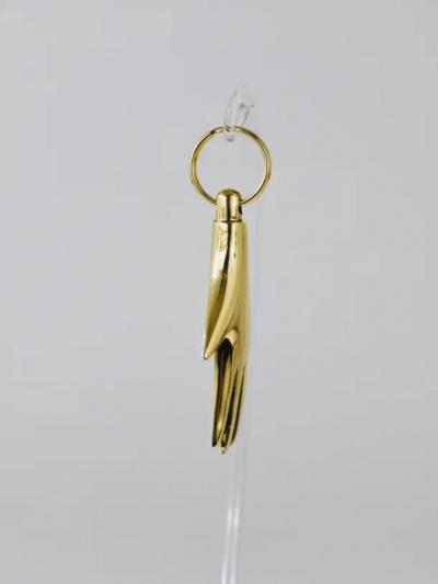 Carl Aub ck Carl Aub ck Handcrafted Midcentury Hand Brass Figurine Key Ring Chain Holder