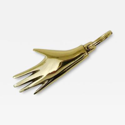 Carl Aub ck Carl Aub ck Handcrafted Midcentury Hand Brass Figurine Key Ring Chain Holder