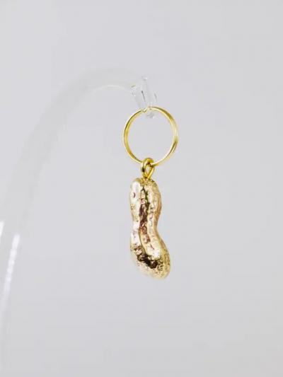 Carl Aub ck Carl Aub ck Handcrafted Midcentury Peanut Brass Figurine Key Ring Chain Holder