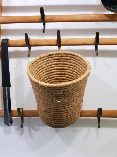 Carl Aub ck Carl Aub ck II Raffia Brass Wastepaper Basket Paper Bin Umbrella Stand 1950s