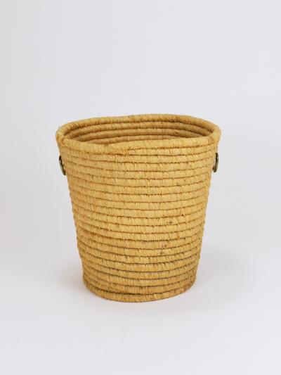 Carl Aub ck Carl Aub ck II Raffia Brass Wastepaper Basket Paper Bin Umbrella Stand 1950s