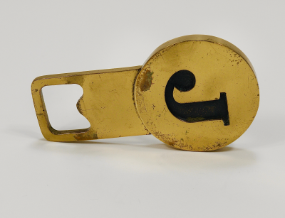 Carl Aub ck Carl Aub ck Letter J Initials Brass Bottle Opener 4919 Vienna 1960s