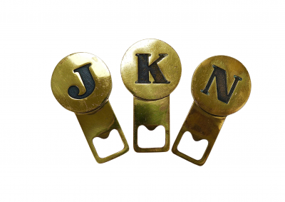 Carl Aub ck Carl Aub ck Letter J Initials Brass Bottle Opener 4919 Vienna 1960s