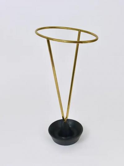 Carl Aub ck Carl Aub ck Mid Century Brass and Cast Iron Umbrella Stand Austria 1950s