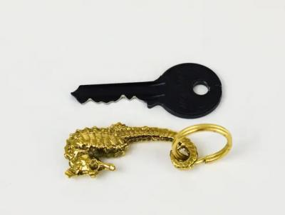 Carl Aub ck Carl Aub ck Midcentury Brass Seahorse Handmade Key Ring Chain Holder