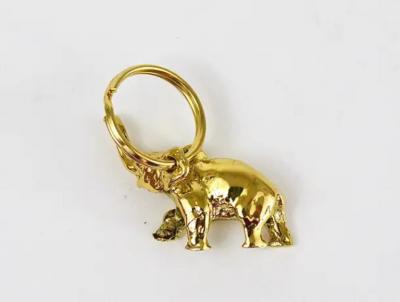 Carl Aub ck Carl Aub ck Midcentury Elephant Handmade Brass Figurine Key Ring Chain Holder