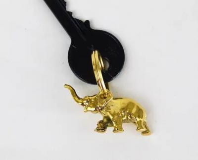 Carl Aub ck Carl Aub ck Midcentury Elephant Handmade Brass Figurine Key Ring Chain Holder