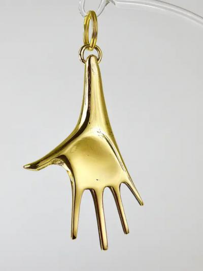 Carl Aub ck Carl Aub ck Midcentury Very Large Hand Figurine Key Ring Chain Holder