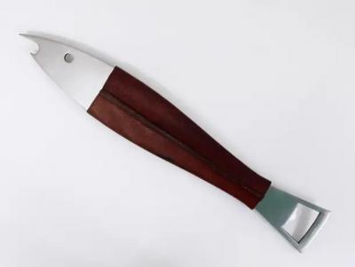 Carl Aub ck Carl Aub ck Neptune Fish Bottle Opener Leather Steel by Amboss Austria 1950s