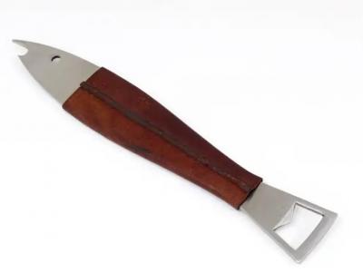Carl Aub ck Carl Aub ck Neptune Fish Bottle Opener Leather Steel by Amboss Austria 1950s