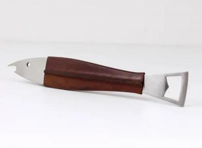 Carl Aub ck Carl Aub ck Neptune Fish Bottle Opener Leather Steel by Amboss Austria 1950s