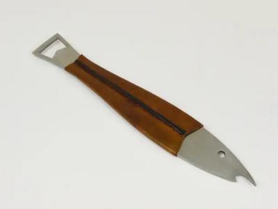 Carl Aub ck Carl Aub ck Neptune Fish Bottle Opener Leather Steel by Amboss Austria 1950s