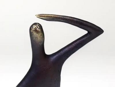 Carl Aub ck Carl Aub ck Optimist Pessimist Handcrafted Brass Sculpture model 4059