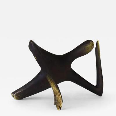Carl Aub ck Carl Aub ck Optimist Pessimist Handcrafted Brass Sculpture model 4059