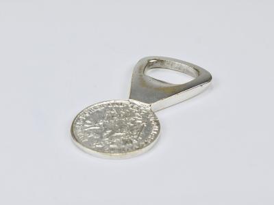 Carl Aub ck Carl Aub ck Silvered Brass Bottle Opener Habsburg 2 Florin Coin Austria 1950
