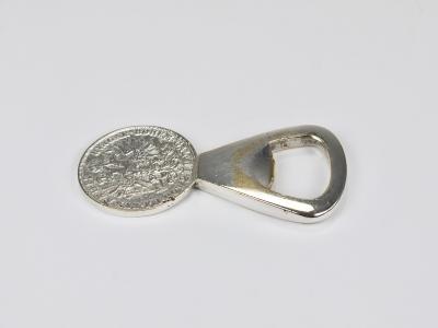 Carl Aub ck Carl Aub ck Silvered Brass Bottle Opener Habsburg 2 Florin Coin Austria 1950