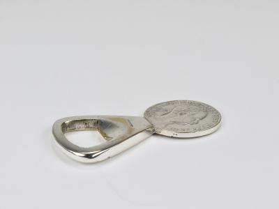 Carl Aub ck Carl Aub ck Silvered Brass Bottle Opener Habsburg 2 Florin Coin Austria 1950