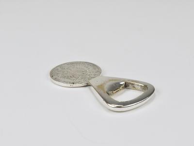 Carl Aub ck Carl Aub ck Silvered Brass Bottle Opener Habsburg 2 Florin Coin Austria 1950