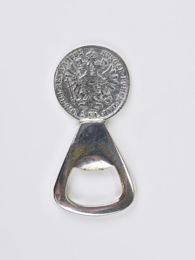 Carl Aub ck Carl Aub ck Silvered Brass Bottle Opener Habsburg 2 Florin Coin Austria 1950